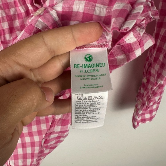 J Crew Pink Gingham lightweight cotton signature fit Button Shirt Women’s Sz XS - Picture 6 of 7